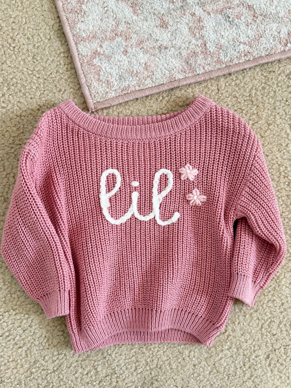 Pink Knit 'lil' Pullover Sweater Baby Girl